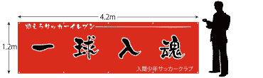 横断幕サイズ1200×4200
